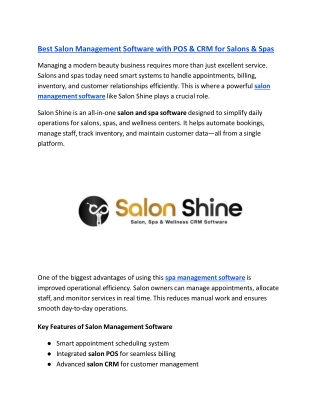 Best Salon Management Software with POS & CRM for Salons & Spas