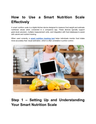 How to Use a Smart Nutrition Scale Effectively