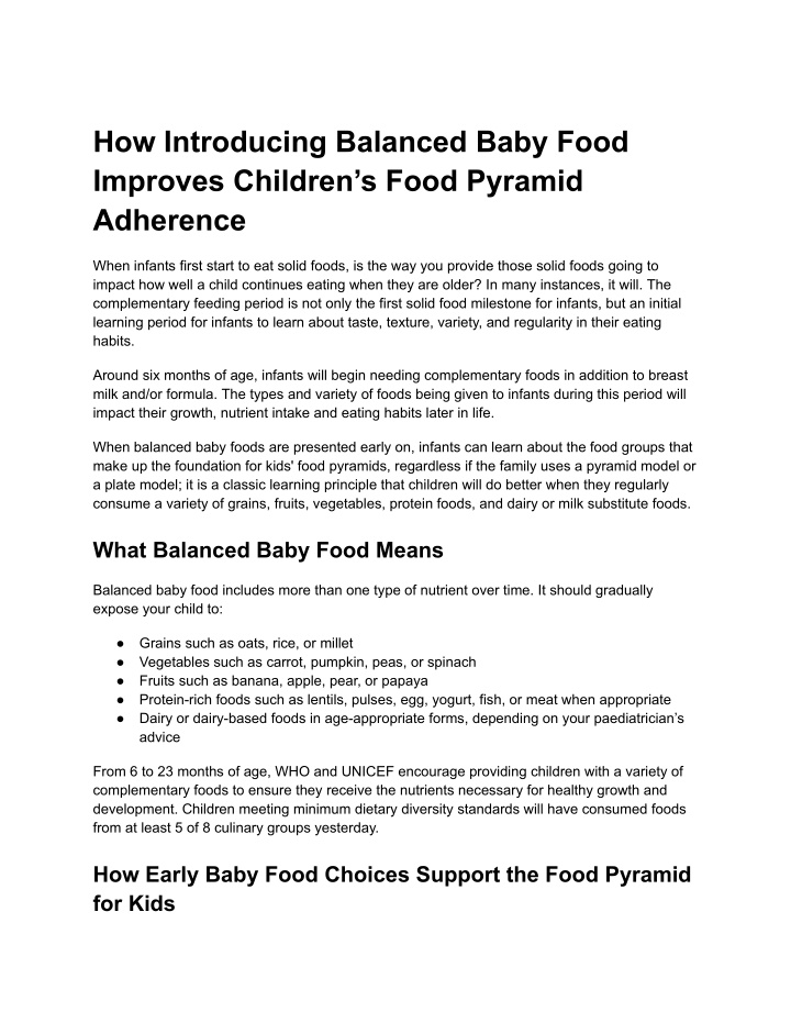 PPT - Helping children develop healthy eating patterns with balanced ...