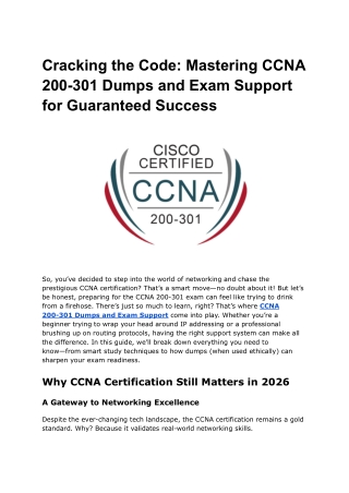 Cracking the Code_ Mastering CCNA 200-301 Dumps and Exam Support for Guaranteed Success