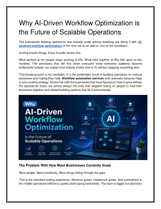 Why AI-Driven Workflow Optimization is the Future of Scalable Operations