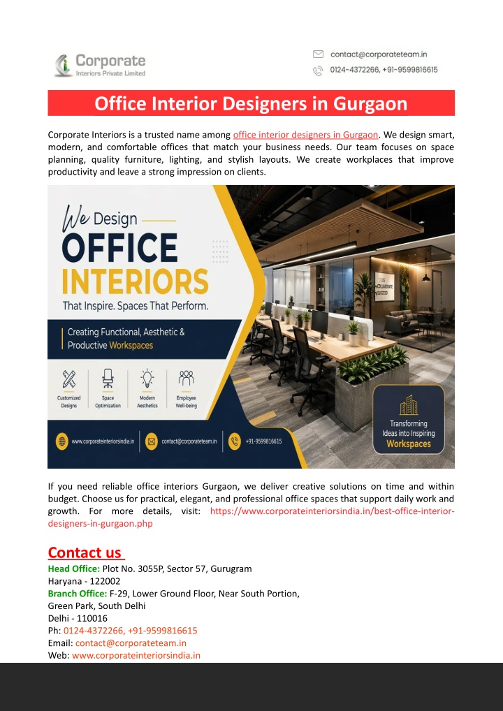 PPT - Office Interior Designers in Gurgaon PowerPoint Presentation ...