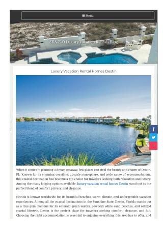 Luxury Vacation Rental Homes Destin