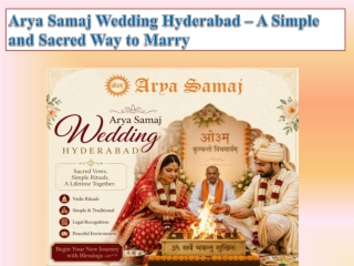 Arya Samaj Wedding Hyderabad – A Simple and Sacred Way to Marry