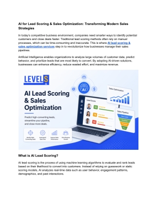 AI Lead Scoring & Sales Optimization Services | Boost Conversions with Levels AI
