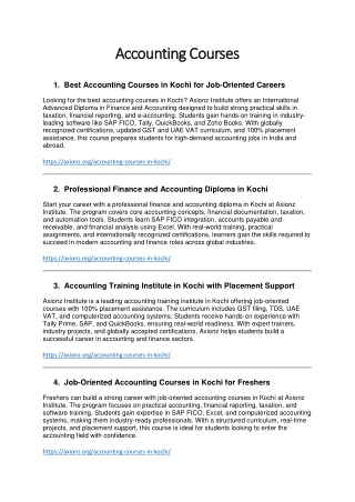 accounting courses accounting courses