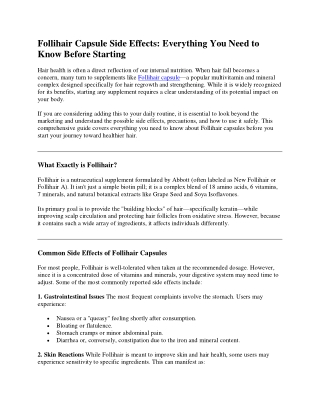 follihair capsule side effects everything