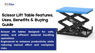 Scissor Lift Table Features, Uses, Benefits & Buying Guide | Himor Lift