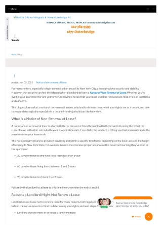 Notice Of Non Renewal Of Lease
