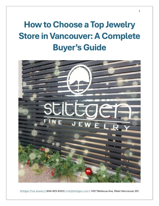 How to Choose a Top Jewelry Store in Vancouver - A Complete Buyer’s Guide