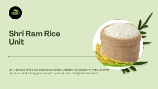 Pesticide free Basmati rice exporter India
