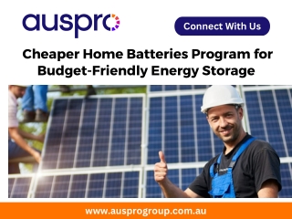 Cheaper Home Batteries Program for Budget-Friendly Energy Storage