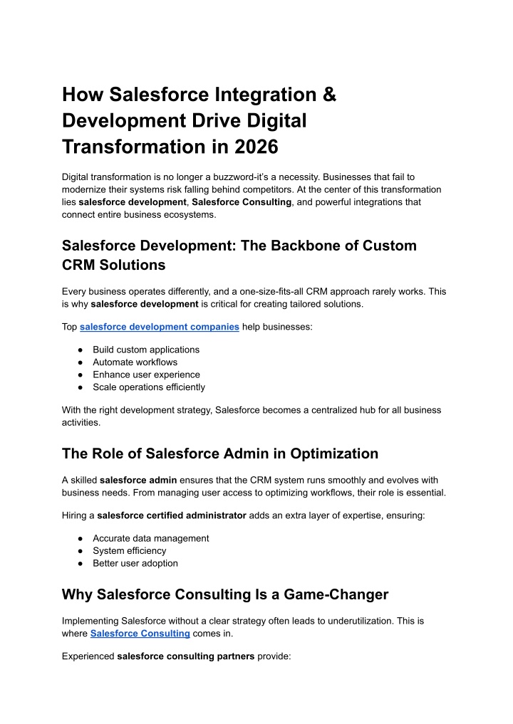 PPT - How Salesforce Integration & Development Drive Digital ...