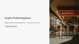 NeighborFeedbackApplebees Official Customer Survey Platform to Share Feedback