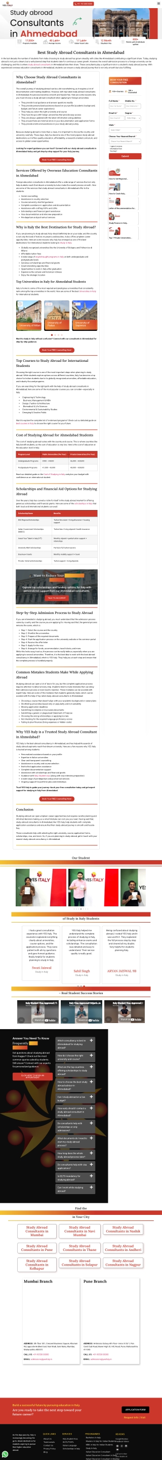 Best Study Abroad Consultants in Ahmedabad for Italy