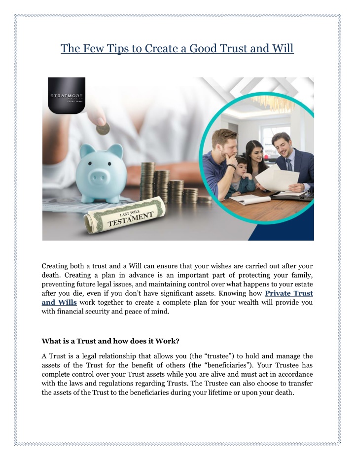 PPT - The Few Tips to Create a Good Trust and Will PowerPoint ...