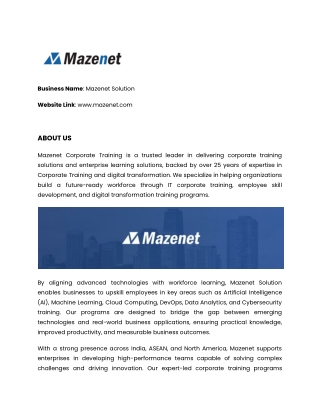 Mazenet Workforce Development Training Programs