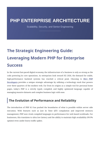 php enterprise architecture