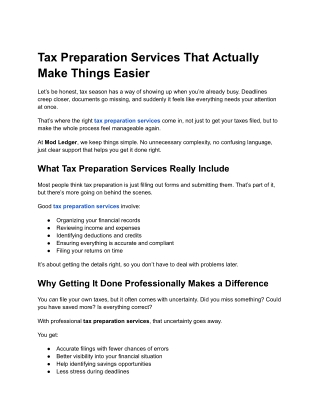 PPT - Tax Preparation Services That Actually Make Things Easier ...
