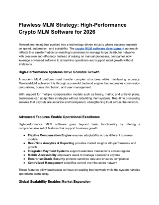 Cypto MLM software Development