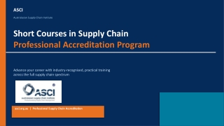 Short Courses in Supply Chain Professional Accreditation Program