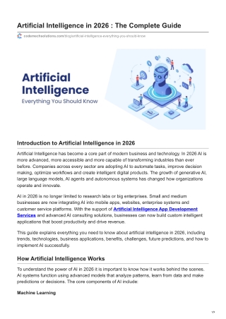 Artificial Intelligence in 2026 The Complete Guide
