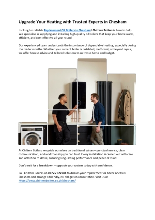 Upgrade Your Heating with Trusted Experts in Chesham