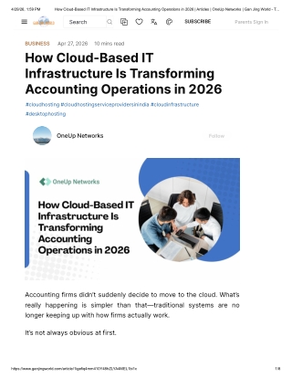 How Cloud-Based IT Infrastructure Is Transforming Accounting Operations in 2026