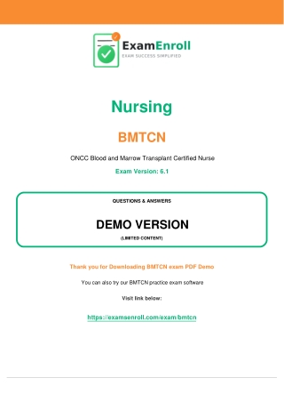 BMTCN Questions Answers Dumps PDF Practice Test Quiz