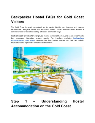 Backpacker Hostel FAQs for Gold Coast Visitors