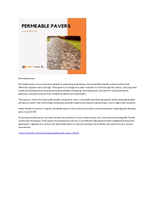 Transform Outdoor Spaces with High-Performance Permeable Pavers