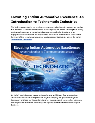 Elevating Indian Automotive Excellence_ An Introduction to Technomatic Industries