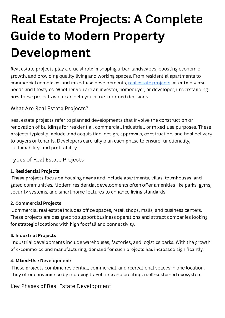 PPT - Real Estate Projects A Complete Guide to Modern Property ...