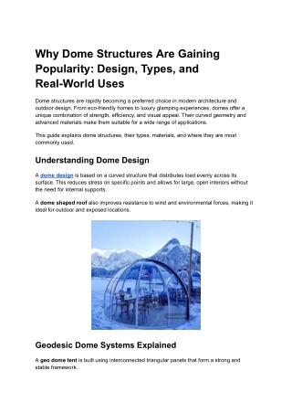 Geodesic Dome Tent for Rooftop Dining & Modern Dome Houses | Arkayu