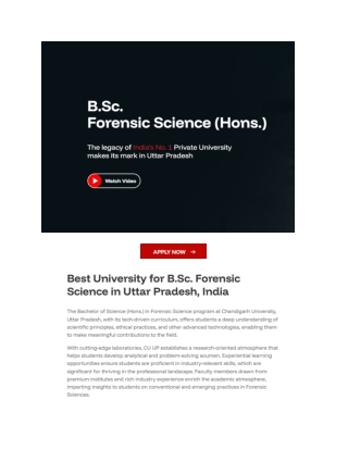 Top BSc Forensic Science colleges in UP