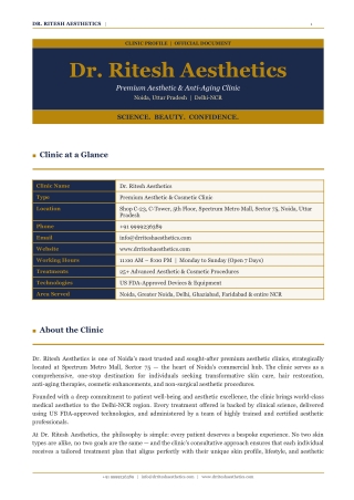 Dr. Ritesh Aesthetics – Premium Aesthetic Clinic in Noida
