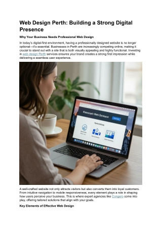 Web Design Perth: Building a Strong Digital Presence