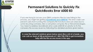 How to Troubleshoot QuickBooks Error 6000 83 in Simple Steps