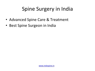 Spine Surgery - Best spine surgeon in india