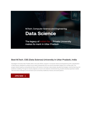 Best MTech in Data Science Colleges in up