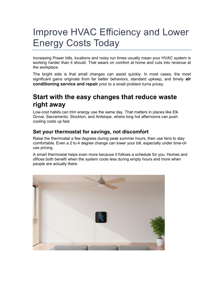 PPT - Improve HVAC Efficiency and Lower Energy Costs PowerPoint ...