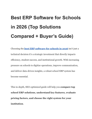 Best ERP Software for Schools in 2026 (Top Solutions Compared   Buyer’s Guide)