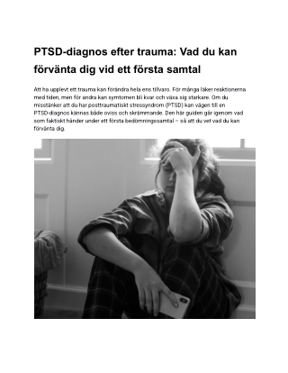 PTSD-diagnos efter trauma_ Vad du kan förvänta dig vid en psykisk hälsoutredning