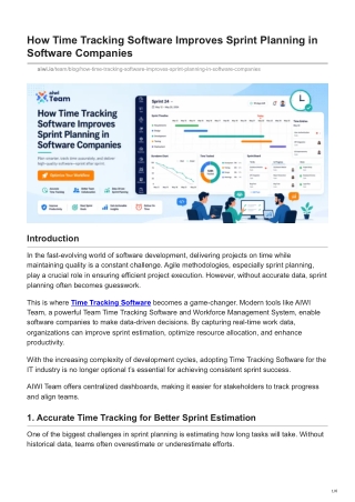 How Time Tracking Software Improves Sprint Planning in Software Companies