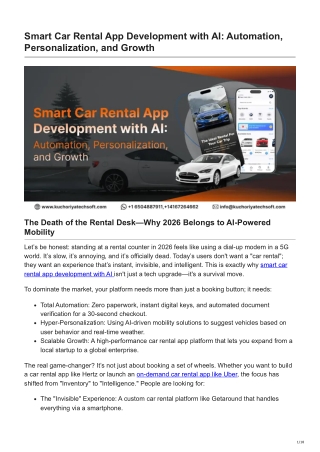 Smart Car Rental App Development with AI Automation Personalization and Growth
