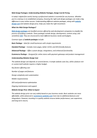 Web Design Packages