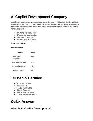 AI Copilot Development Company | Copilot Services - Ment Tech Labs