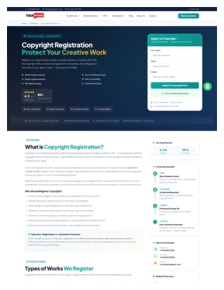 Copyright Registration Service Online  Tax Gyani