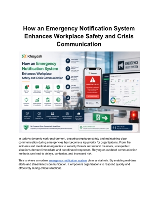 How an Emergency Notification System Enhances Workplace Safety and Crisis Communication