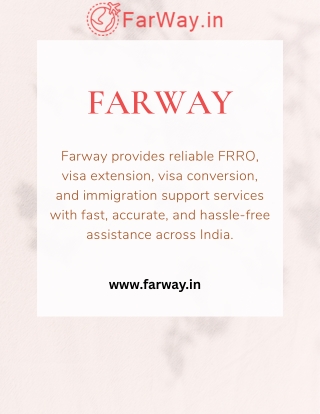 Visa Extension India & FRRO Processing Services | Farway